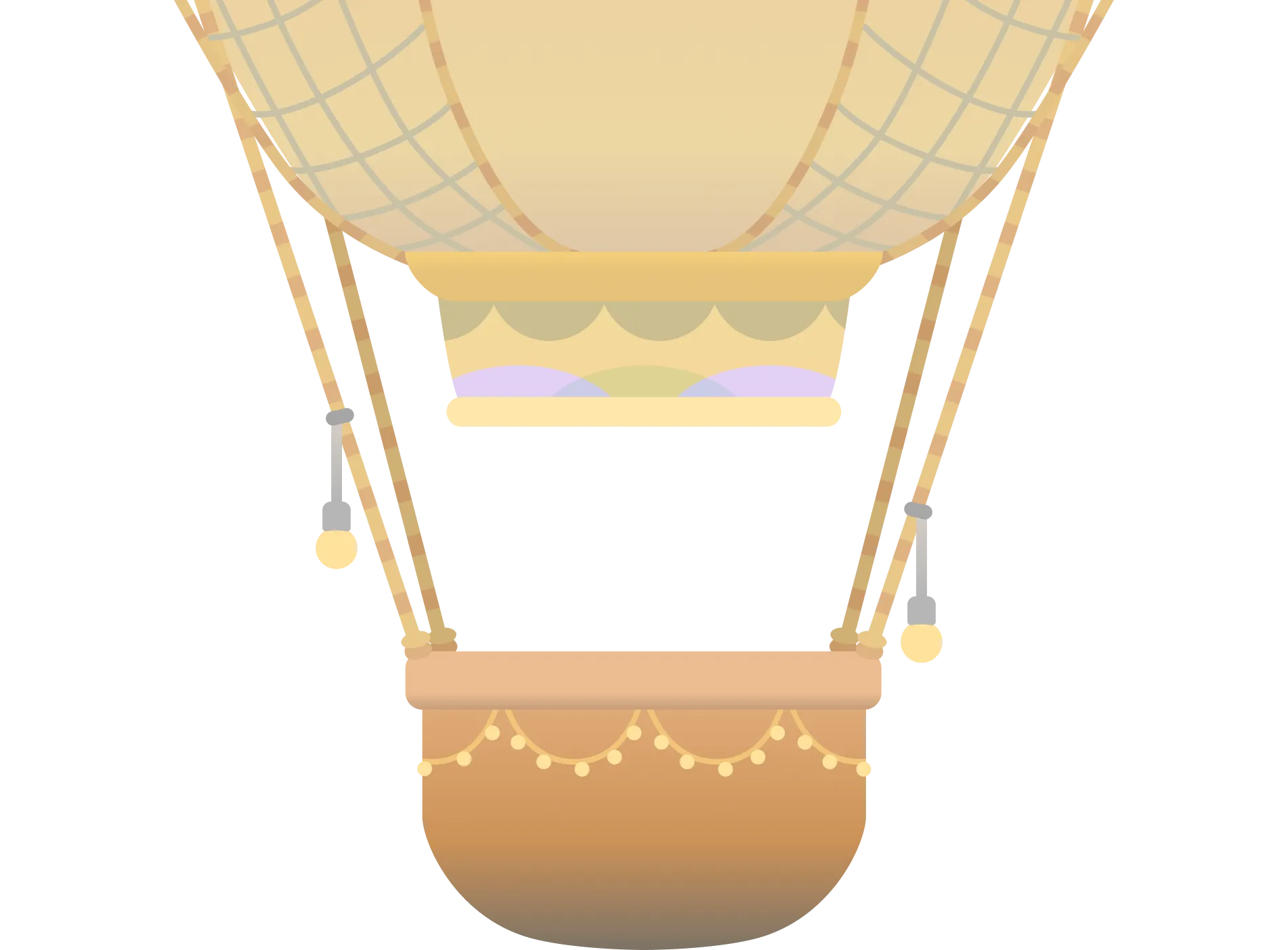 Hot air balloon drifting over the islands